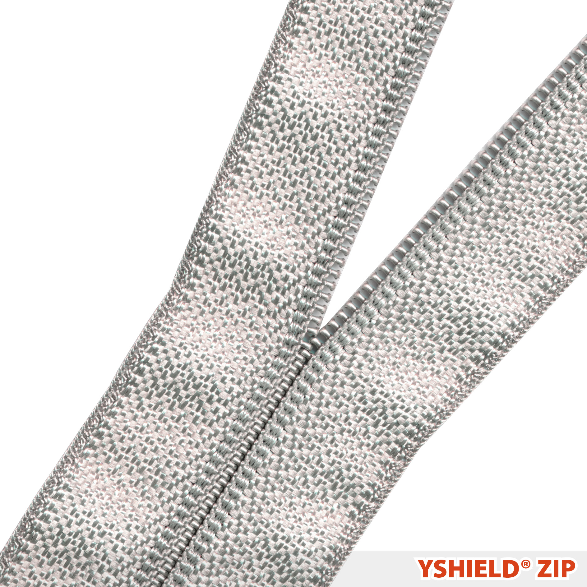YSHIELD® ZIP | Versilberter Reißverschluss | Breite 32 mm | 1 Meter – Bild 1