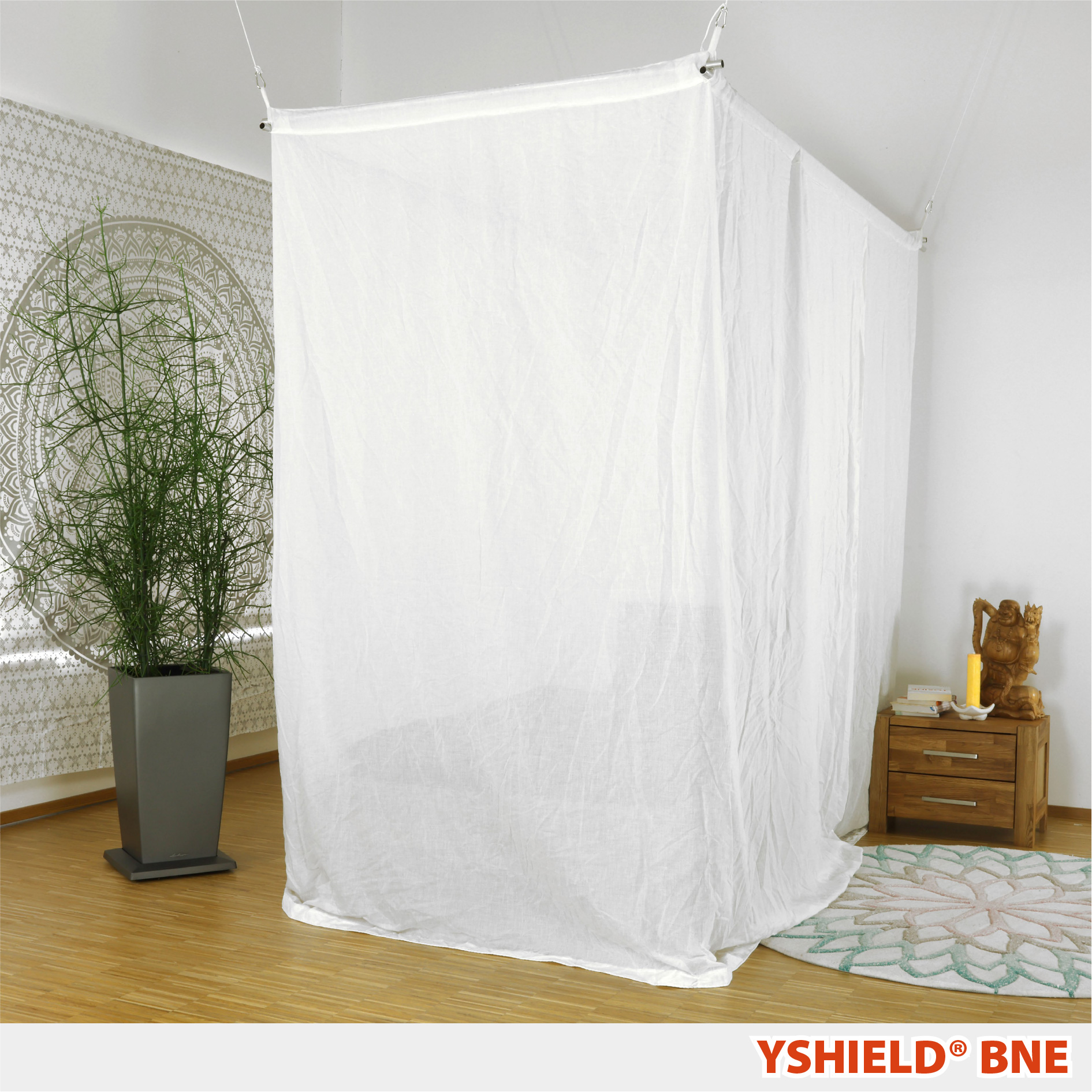 YSHIELD® BNE | Abschirmbaldachin | Einzelbett | NATURELL – Bild 1