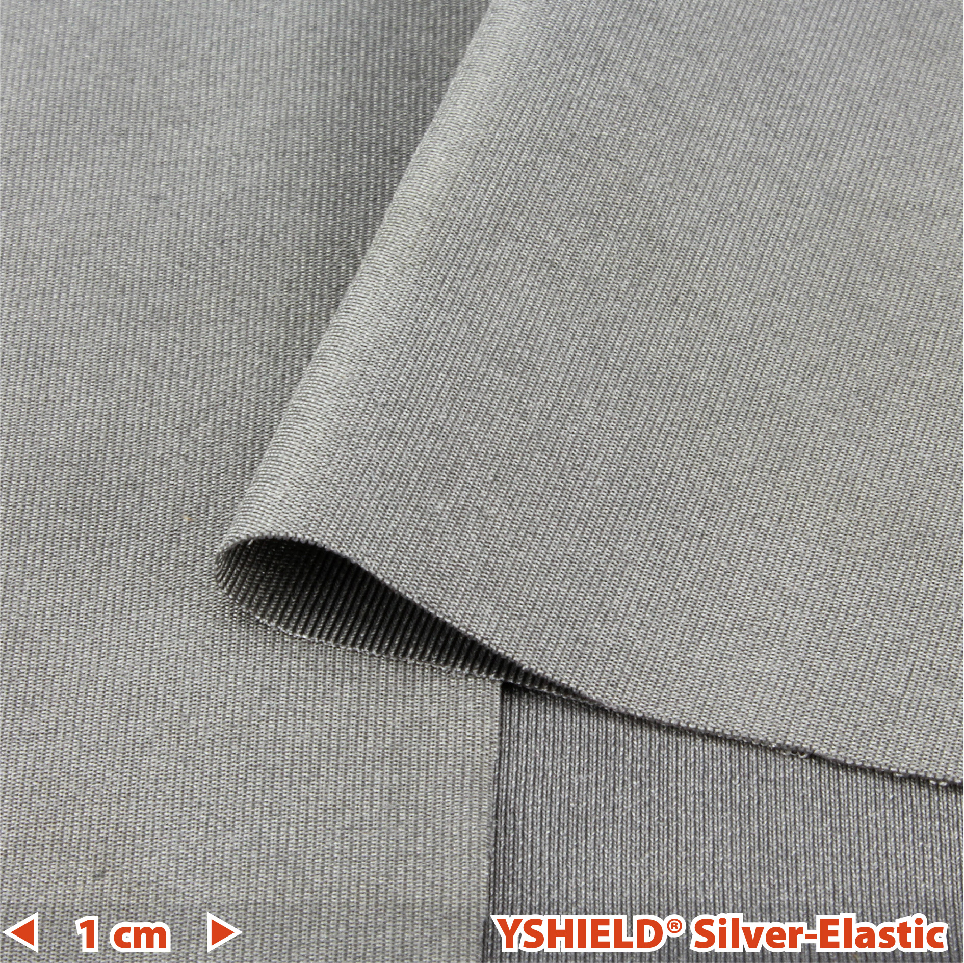 YSHIELD® SILVER-ELASTIC | Abschirmstoff | Breite 160 cm | 1 Meter – Bild 1